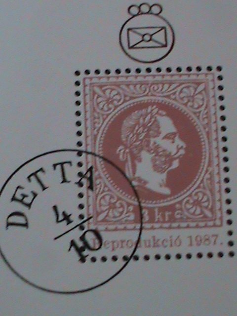 ​HUNGARY-KING FRANZ JOSEF I PROOF S/S SHEETVF 40TH STAMP SHOW-FANCY CANCEL