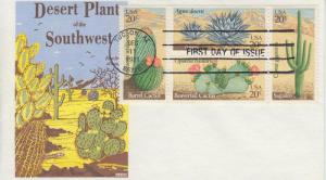 1981 Desert Plants Cactus (Scott 1942-45a) Blk 4 Gamm FDC