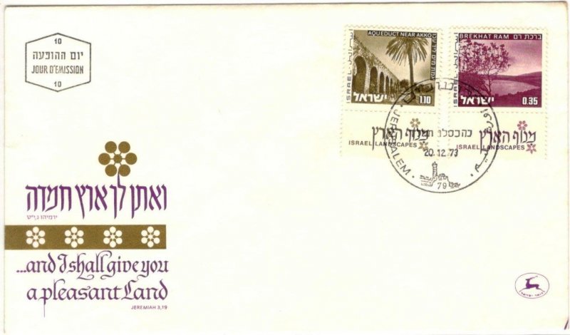 Israel_1973-12-20_Mi-IL600xT-601xT Landscapes of Israel FDC