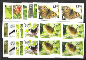 NIUAFO'OU SG352/63 2012 BUTTERFLIES IMPERF IN BLOCKS OF 4   MNH