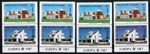 TURKISH CYPRUS 1987  - EUROPA BUILDINGS -  UMM - SET OF 4 FROM BOOKLET