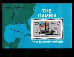 Gambia 1992 - Riverboats - Souvenir Stamp Sheet - Scott #1264 - MNH