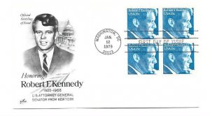 1770 Robert F Kennedy, ArtCraft block of 4 FDC