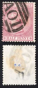 Jamaica SG7 1/2d Claret Wmk CC Kingston Type F Pmk