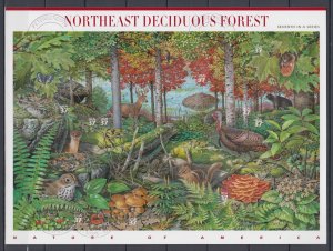 (F) USA #3899 Nature of America Northeast Deciduous Forest  Full Sheet VF Used