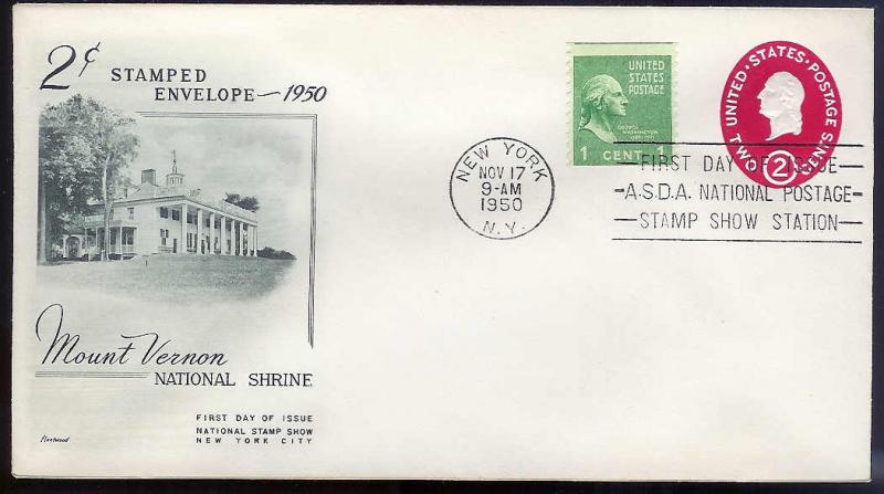 UNITED STATES FDC 2¢ Washington Envelope 1950 Fleetwood