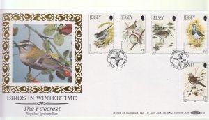 Jersey 1992 Winter Birds on Benham Silk FDC