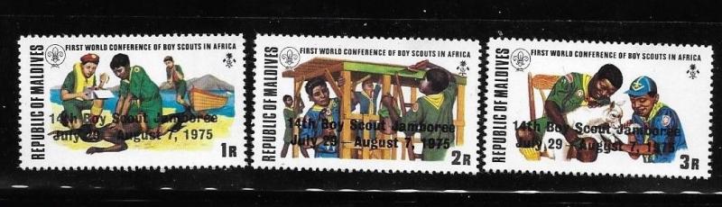 Maldives 1975 Nordjamb Boy Scout Jamboree Sc 571-573 MNH A975