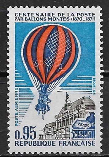 1971 France C44 Ballon Post Centenary MNH