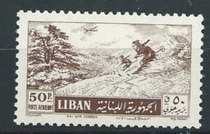 LEBANON SG524 1955 50p SKIING MNH