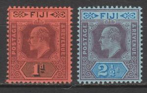 FIJI 1903 KEVII 1D AND 21/2D WMK CROWN CA