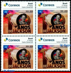 54 BRAZIL 2019 CENT. JACKSON DO PANDEIRO, TAMBOURINE, MUSICIAN, MUSIC, BLOCK MNH