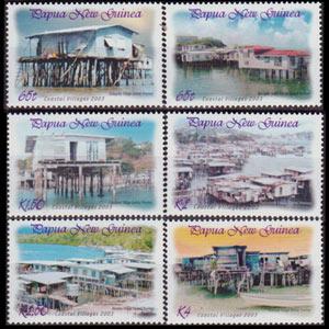PAPUA 2003 - Scott# 1078-83 Coastal Villages Set of 6 NH