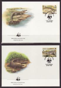 Gambia 515-518 Crocodiles 1984 S/4 U/A FDC