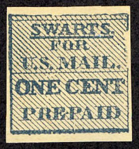 US #LOCAL 136L4, Swartz VF mint no gum, fresh stamp,   Nice!