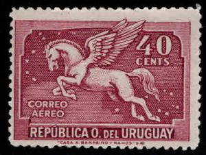Uruguay Scott C67 MH* Pegasus airmail stamp 31.5x21 mm