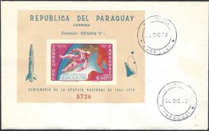 Paraguay #918 Souvenir Sheet Imperf. on Cover cv $37.50