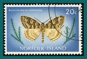 Norfolk Island 1977 Butterflies Moths 3, 20c used #212,SG190