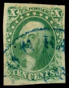 MOMEN: US STAMPS #13 USED IMPERF VF CAT. $750 SOUND