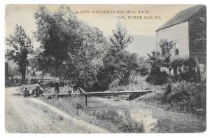 Old Mill Race, Delaware Water Gap, Pennsylvania Divided Postcard Mailed 1910