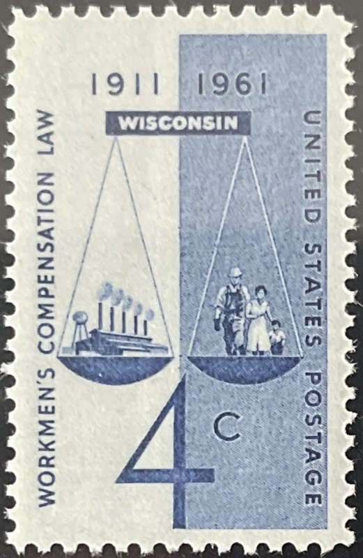 Scott #1186 1961 4¢ Workman's Compensation Law MNH OG VF/XF