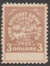 U.S. Scott Scott #UT-GB-1 Utah Resident Game & Bird Stamp - Mint NH Single