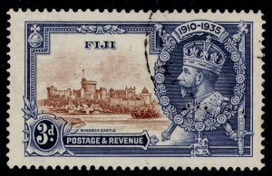 FIJI GV SG244, 3d brown & deep blue SILVER JUBILEE, FINE USED.