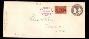 MOMEN: US STAMPS #239 #U351 1893 ON COVER USED VF PF CERT LOT #89136*