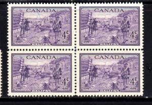 CANADA #283  1949  HALIFEX BICENTENARY        MINT  VF NH  O.G  BLOCK OF 4