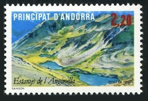 Andorra Fr 347, MNH. Michel 372. Angonella Lake, 1986.