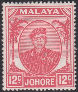 Malaya  Johore 1949-55 MH Sc 139 12c Sultan Ibrahim