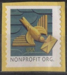 US 4495 (used on yellow paper) (5¢) art deco bird (2011)