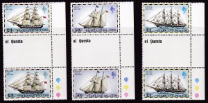 Falkland Islands 1978 Ships Complt (15) Stop Light Margin Gutter Pairs Sc.260-74