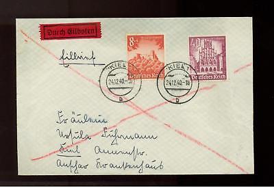 1940 Kiel Germany Cover # B 185 and B 181 Chrismas Eve