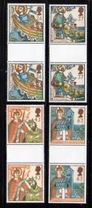 Great Britain Sc 1730-3 1997 Saint stamps gutter prs NH