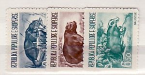 ALBANIA Sc 589-91 MNH ISSUE OF 1961 - ANIMALS0 -  Badger, Bear