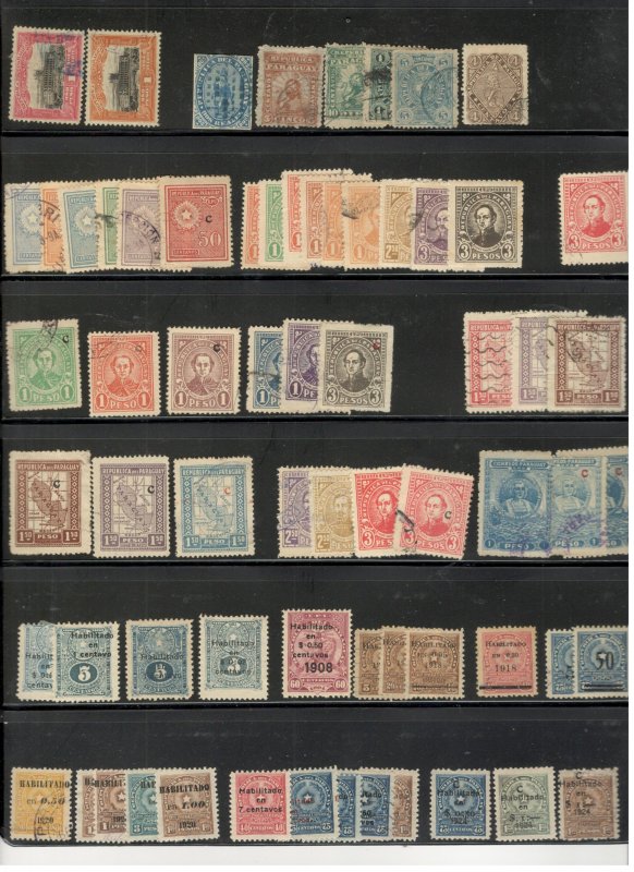 PARAGUAY COLLECTION ON STOCK SHEET, MINT/USED