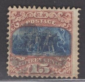 US Stamp #119 15c Brown & Blue Landing of Columbus Type II USED SCV $190.00