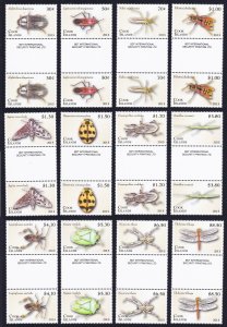 Cook Is. Insects Beetle Dragonfly Definitives Part 1 12 Gutter Pairs 2013