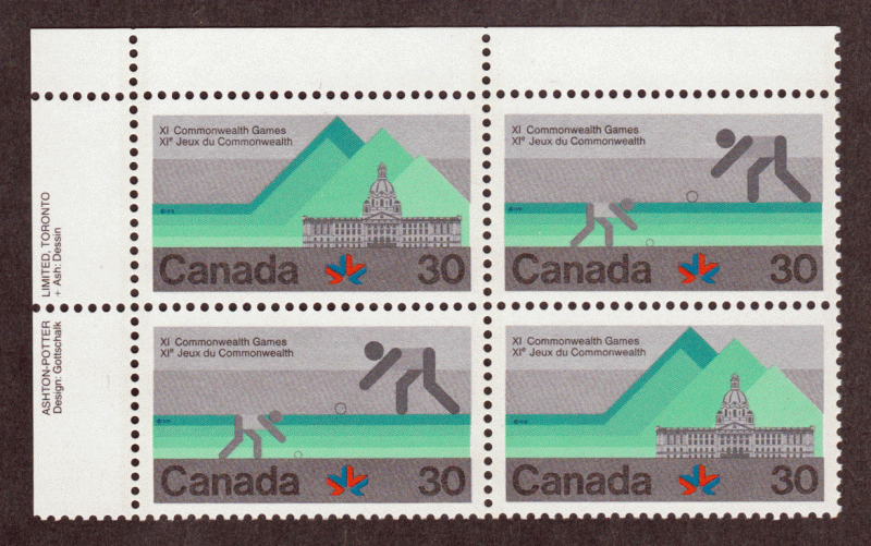 Canada Plate Block #  762a - M/NH - 1978 Commonwealth Games - UL