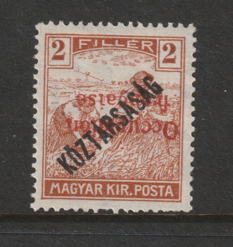 French Occ. of Hungary a 2f Inverted overprint MH