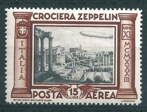 IITALY : T054  -  1933 air mail ZEPPELIN 15 L. - very leight hinged