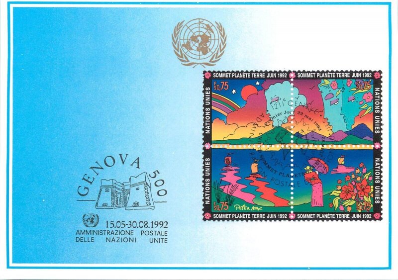 E0011 Maximum card United Nations Vienna - Genova - Planet Earth Summit 1992
