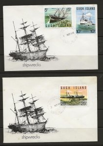 GB Local. Gugh 1973 Shipwrecks set of 3 on 2 FDC fully serviced