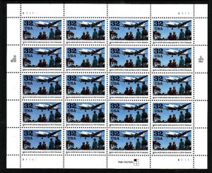 USA-Sc#3211- id12-unused NH sheet-Berlin Airlift-Planes-1998-