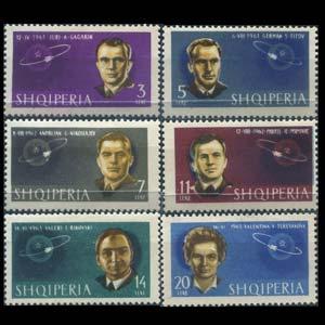 ALBANIA 1963 - Scott# 680-5 Space-Gagarin Set of 6 NH