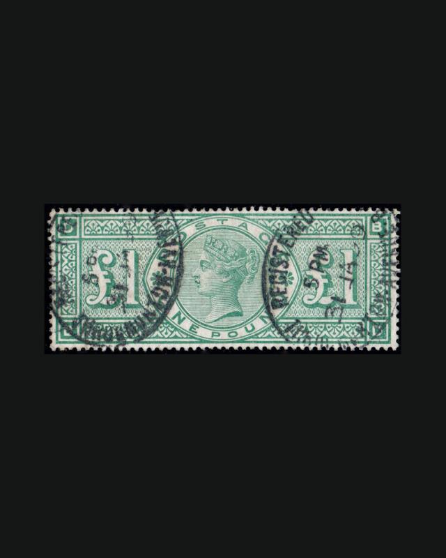 VINTAGE: GREAT BRITAIN 1891 USED VLH SCOTT #124 $1000 LOT #4246