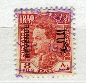 IRAQ; 1930s early Ghazi issue fine used 8f. value REVENUE Optd.