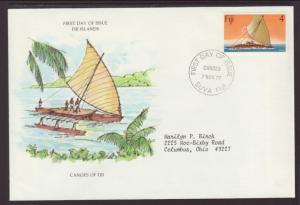 Fiji Canoe 1977 Typed FDC BIN