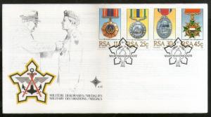 South Africa 1984 Military Medals Decorations Coat of Arms Sc 642-45 FDC # 16305